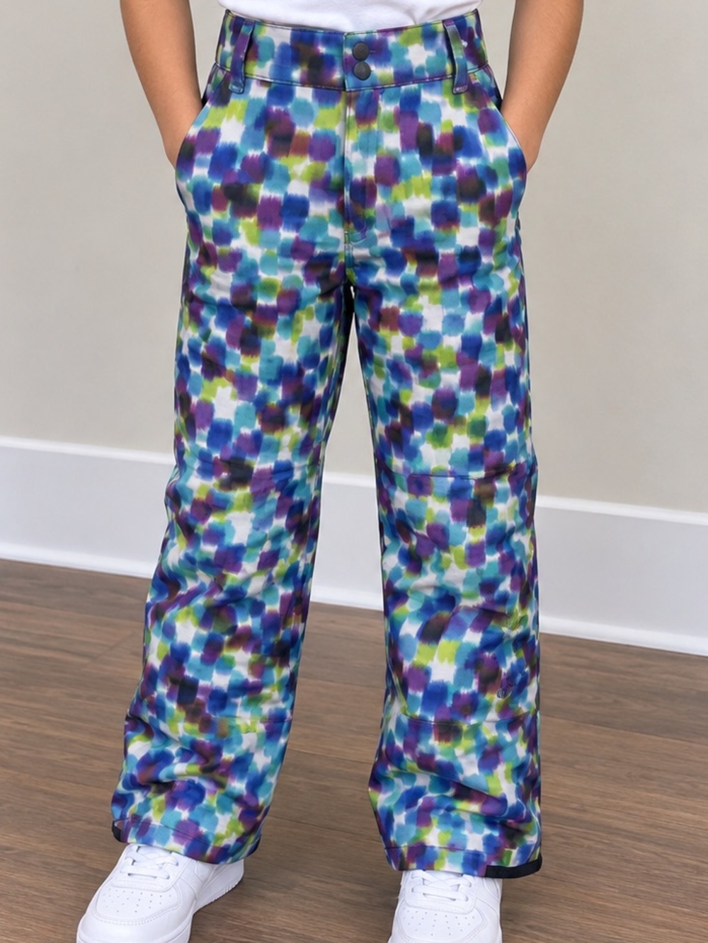 Arctix Multi-Color Watercolor Print Casual Pants - Blue, Green, Purple
